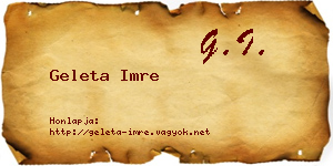 Geleta Imre névjegykártya