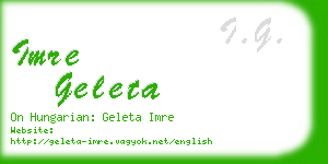 imre geleta business card